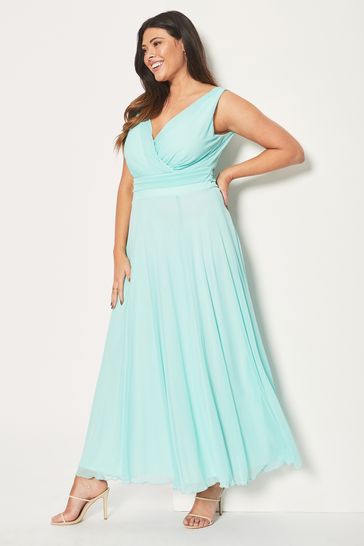 Scarlett Jo Mint Nancy Marilyn Chiffon Maxi Dress