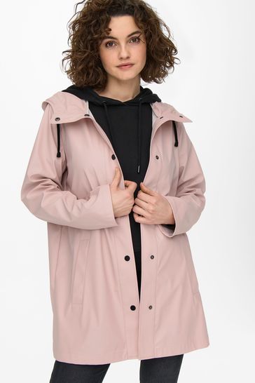 ONLY Pink Rain Coat with Hood