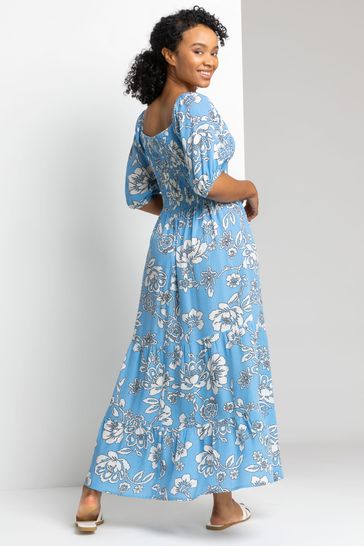 Buy Roman Petite Floral Print Shirred 