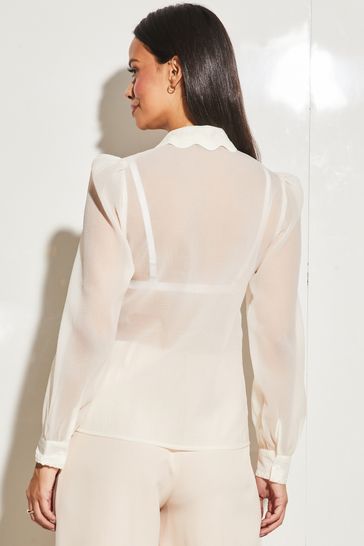 White online sheer shirt