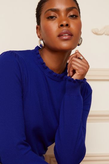 Ruffle neck jumper clearance