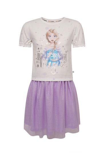Brand Threads Purple Disney Frozen Girls BCI Cotton Daywear Set Ages 4-8