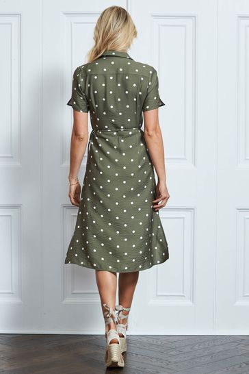 Green spot shirt dress online