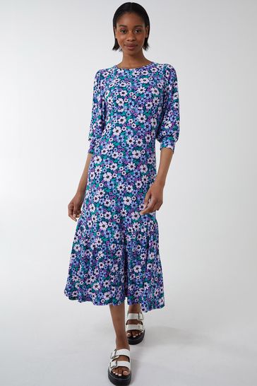 Blue vanilla floral store dress