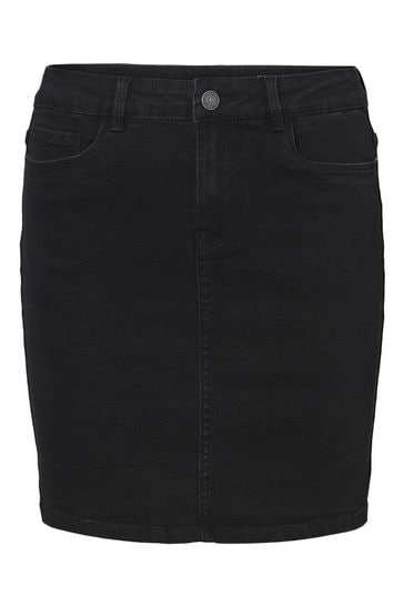 High waisted black 2025 denim mini skirt