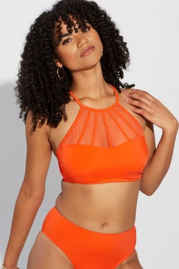 Pour Moi Orange Space High Neck Underwired Cami Top