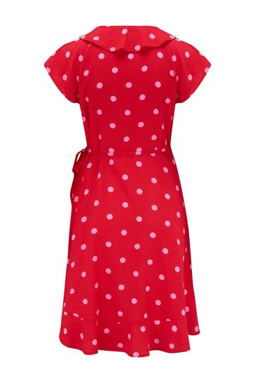 Pour Moi Red Textured Woven Wrap Beach Dress