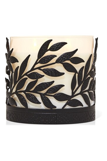 Bath & Body Works Black Modern Branches 3Wick Candle Holder