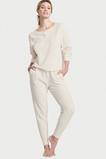 Buy Victoria s Secret Cream Waffle Lounge Jogger Set from Next