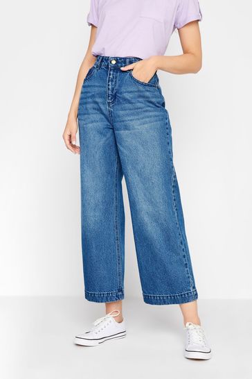 Long Tall Sally Blue Denim Wide Leg Crop Jean