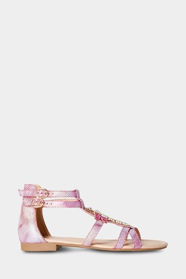 Joe Browns Pink Shimmering Dragonfly Sandals