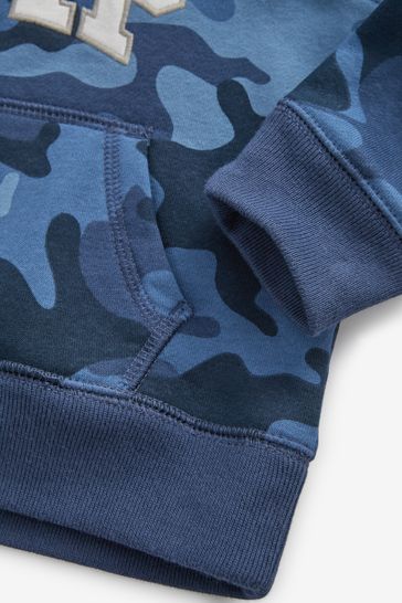 Buy Gap Blue Camo Logo Hoodie from Next Luxembourg