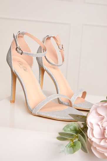 Chi Chi London Silver Barely There High Heel Sandal