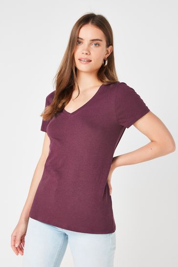 Buy Gap Purple Favourite Short Sleeve V Neck T Shirt from Next