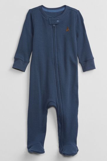 Buy Gap Ribbed Knit Zip Baby Sleepsuit from the Next UK online shop