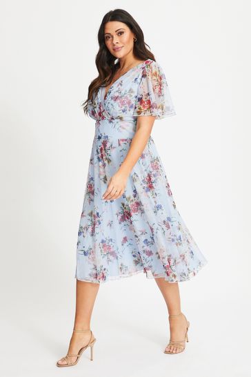 Scarlett & jo angel sleeve midi dress discount