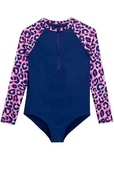 Harry Bear Pink Leopard Print Girls  Swimsuit