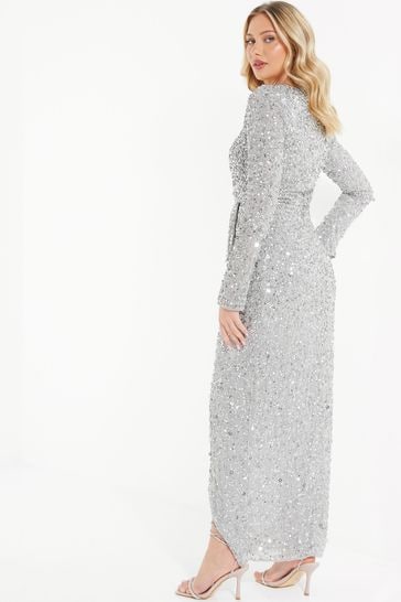 Quiz long deals sleeve sequin dress