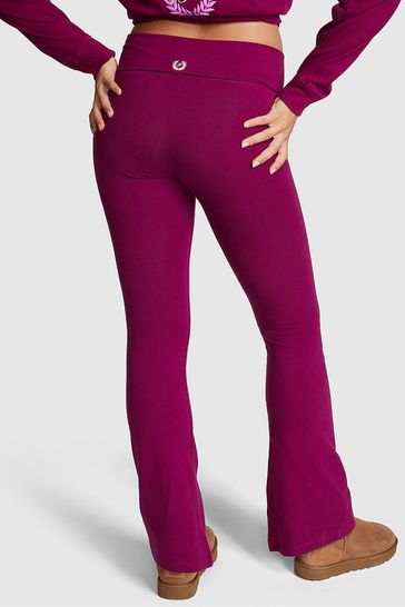 Buy Victoria's Secret PINK Vivid Magenta Pink Cotton Foldover Flare Legging  from Next Lithuania