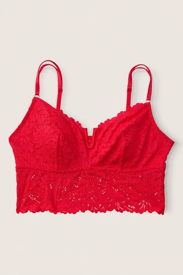 Buy Victoria's Secret PINK Red Pepper Lace Longline Bralette from