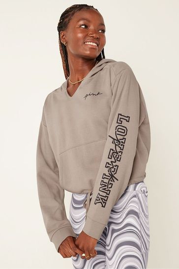 Buy Victoria's Secret PINK Fleece Cropped Cinched Campus Hoodie from Next  Luxembourg