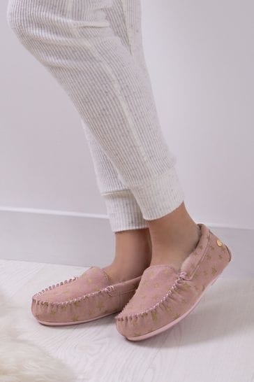 Just Sheepskin Pink Star Regent Slippers