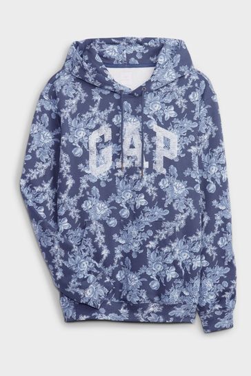 Blue floral hoodie shop