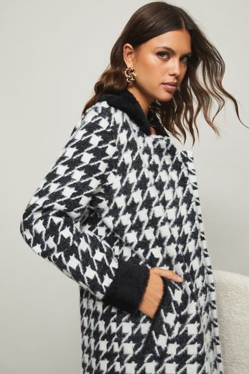 Buy Lipsy Black Dogtooth Knitted Coatigan from Next Austria