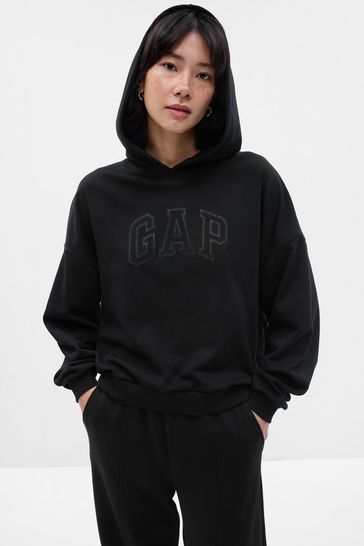 Gap Black Vintage Soft Arch Logo Long Sleeve Hoodie
