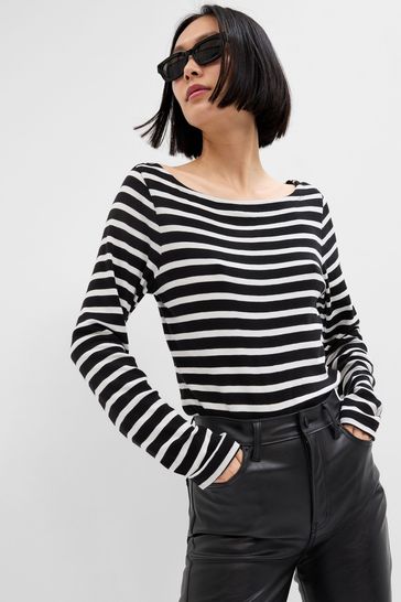 Gap black and clearance white striped shirt