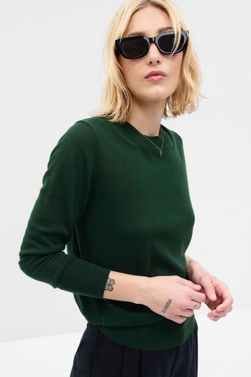 Merino wool crew neck jumper top