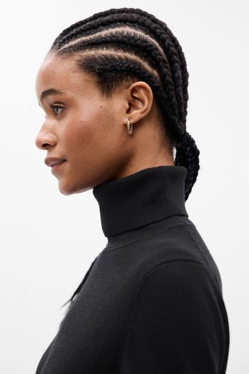 Black wool hotsell polo neck jumper