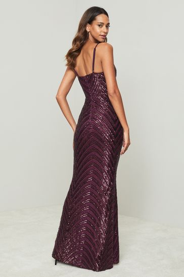 Lipsy glitter hotsell cowl maxi dress