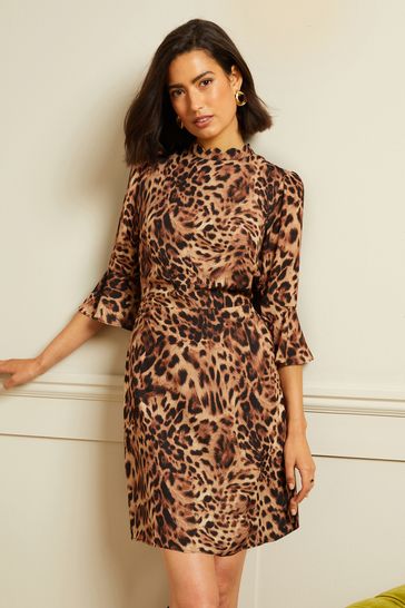 Leopard shift hot sale dress