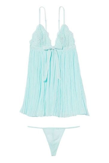 Buy Victoria's Secret Opal Blue Pleated Babydoll from Next Ireland
