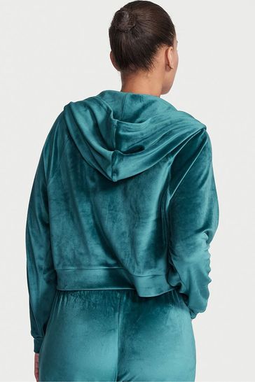 Green velour hoodie hot sale