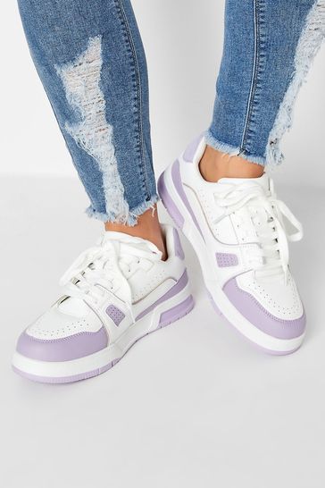 Yours Curve Purple Extra-Wide Fit Colour Block Trainer