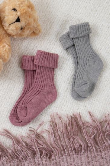 Totes Pink Baby Turnover Socks