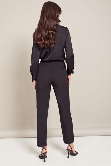 High waisted online trousers with belt