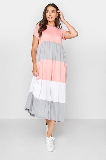 Long Tall Sally Pink Colourblock Dress