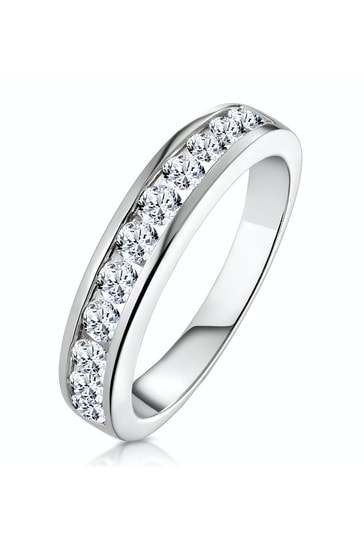 The Diamond Store White Rae Half Eternity Ring 0.75CT Lab Diamond 9K White Gold