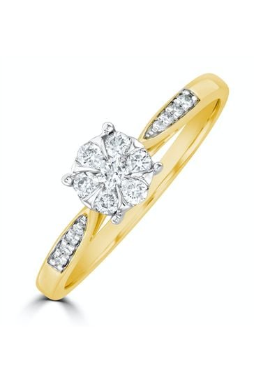 The Diamond Store White Lab Diamond Engagement Ring With Shoulders 0.25ct H/Si in 9K Gold