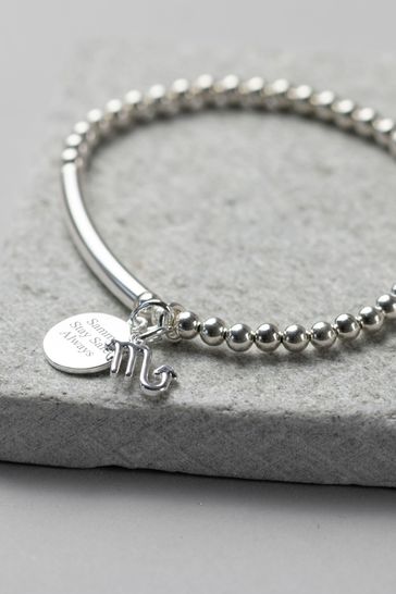 Personalised Star Sign Sterling Silver Stretch Bracelet by Oh So Cherished