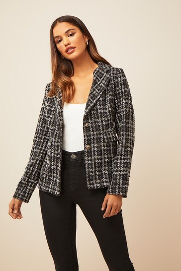 Friends Like These Monochrome Boucle Tailored Jacket