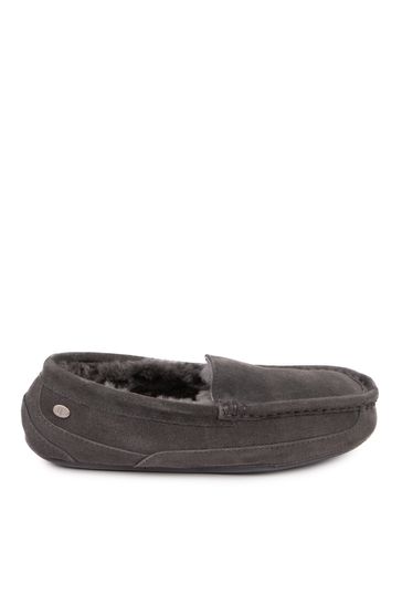 Mens grey best sale sheepskin slippers