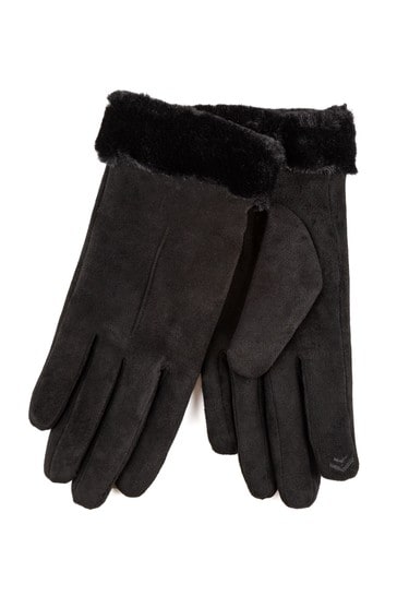 Black suede deals gloves ladies