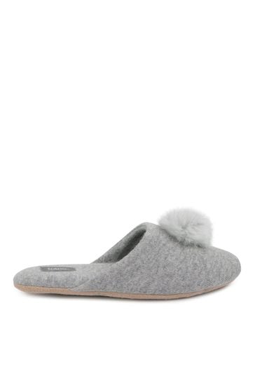 Buy Totes Grey Ladies Wool and Cashmere Mix Mule Slippers with
