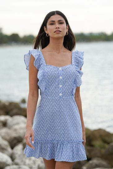 Buy Lipsy Authentic Blue Lipsy Ruffle Sun Dress from Next Luxembourg
