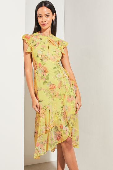 Lipsy yellow floral dress store