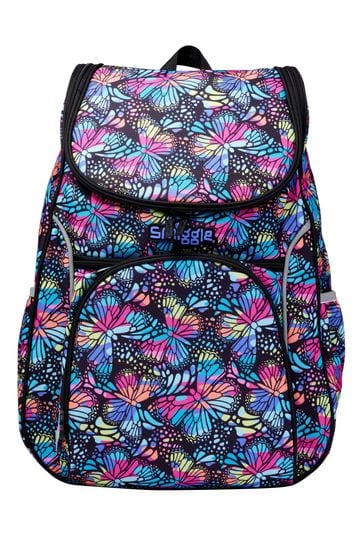 Smiggle Blue Butterfly Vivid Access Backpack with Reflective Tape